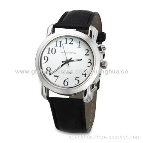 Talk Watch for Blind People, Coming with Leather Watch Band, Daily Alarm